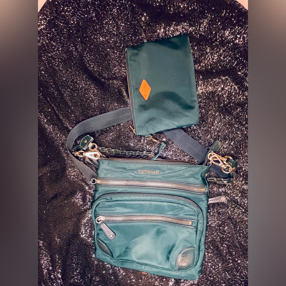 MZ Wallace Dark Green Nylon Crossbody Bag - Smooth Finish - Picture 15 of 16